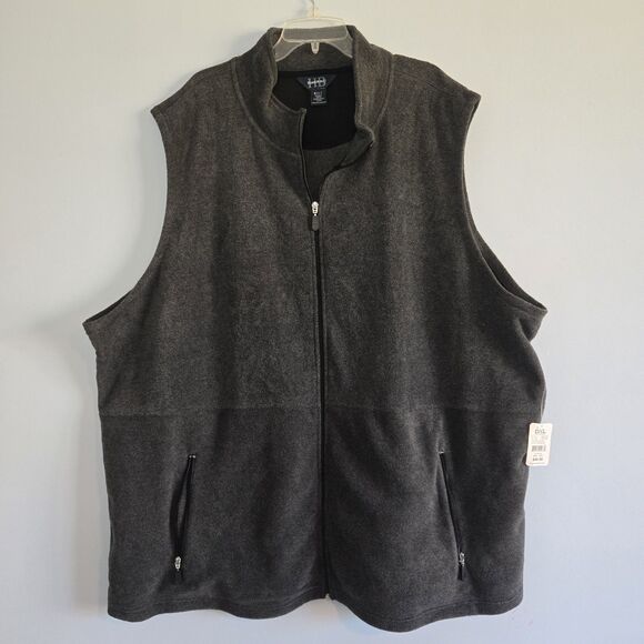 Harbor Bay Men's 5XLT Grey Heather Fleece Vest NWT - Picture 1 of 6